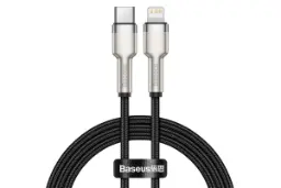 طول کابل شارژ USB باسئوس Type-C به Lightning مدل Cafule Metal با طول 1 متر