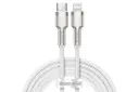 کابل شارژ USB باسئوس Type-C به Lightning مدل Cafule Metal با طول 2 متر سفید