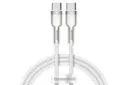 کابل شارژ USB باسئوس Type-C به Type-C مدل Cafule Metal با طول 1 متر سفید