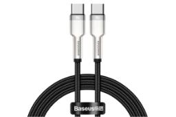 کابل شارژ USB باسئوس Type-C به Type-C مدل Cafule Metal با طول 2 متر مشکی