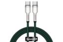 کابل شارژ USB باسئوس Type-C به Type-C مدل Cafule Metal با طول 2 متر سبز