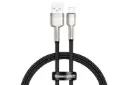 کابل شارژ USB باسئوس USB به Lightning مدل Cafule Metal با طول 0.25 متر مشکی