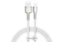 کابل شارژ USB باسئوس USB به Lightning مدل Cafule Metal با طول 1 متر سفید