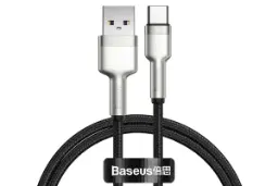 کابل شارژ USB باسئوس USB به Type-C مدل Cafule Metal با طول 1 متر مشکی