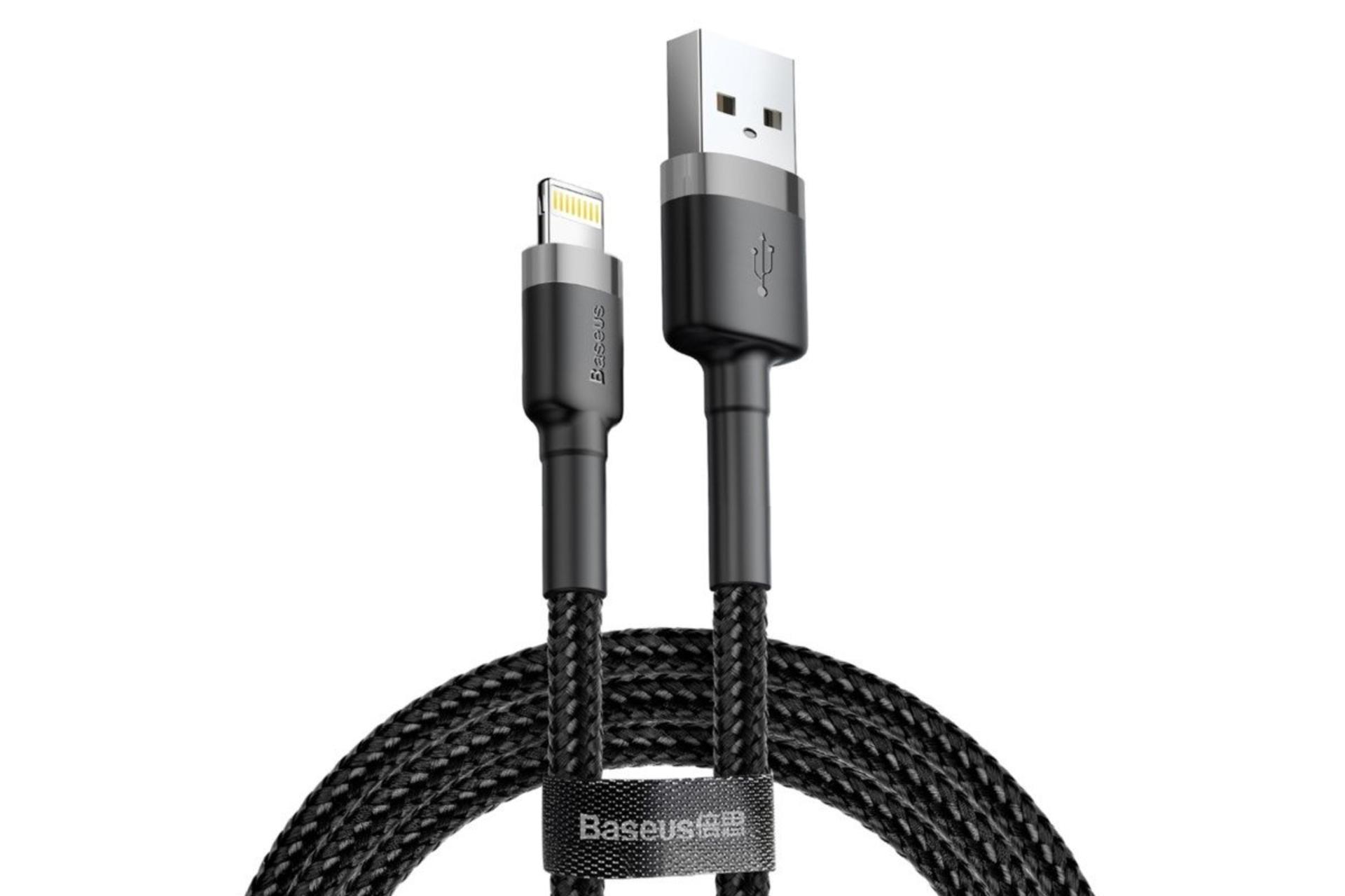 طول کابل شارژ USB باسئوس USB به Lightning مدل Cafule با طول 1 متر