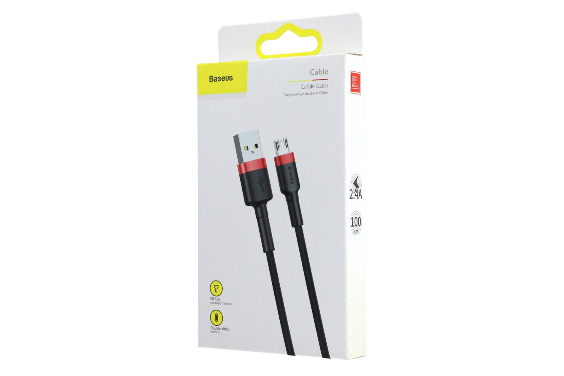جعبه کابل شارژ USB باسئوس USB به Micro-USB مدل Cafule با طول 1 متر
