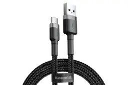 طول کابل شارژ USB باسئوس USB به Type-C مدل Cafule با طول 1 متر