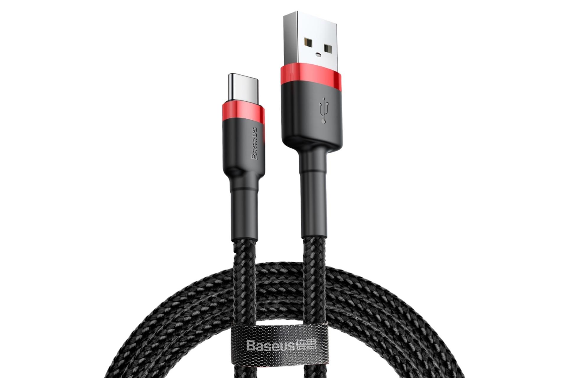 طول کابل شارژ USB باسئوس USB به Type-C مدل Cafule با طول 2 متر