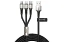 کانکتور کابل شارژ USB باسئوس USB به Type-C+Micro-USB+Lightning مدل Caring 3-in-1 با طول 1.2 متر