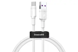 کابل شارژ USB باسئوس USB به Type-C مدل Double-ring با طول 0.5 متر سفید