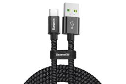 کابل شارژ USB باسئوس USB به Type-C مدل Double با طول 1 متر مشکی
