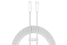 کابل شارژ USB باسئوس Type-C به Lightning مدل Dynamic 2 با طول 2 متر سفید