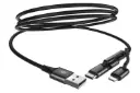کابل شارژ USB باسئوس USB به Type-C+Micro-USB+Lightning مدل Excellent 3-in-1 با طول 1.2 متر مشکی