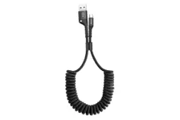 کابل شارژ USB باسئوس USB به Type-C مدل Baseus Fish Eye Spring با طول 1 متر مشکی