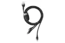 کابل شارژ USB باسئوس USB به Type-C+Micro-USB+Lightning مدل Flash 3-in-1 40w با طول 1.2 متر مشکی