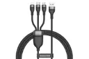 کانکتور کابل شارژ USB باسئوس USB به Type-C+Micro-USB+Lightning مدل Flash 3-in-1 40w با طول 1.2 متر