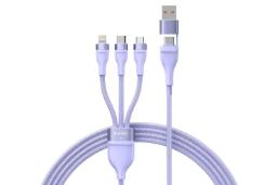 طول کابل شارژ USB باسئوس USB/Type-C به Type-C+Micro-USB+Lightning مدل Flash II با طول 1.2 متر