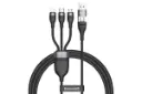 طول کابل شارژ USB باسئوس USB/Type-C به Type-C+Micro-USB+Lightning مدل Flash با طول 1.2 متر