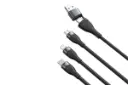 کانکتور کابل شارژ USB باسئوس USB/Type-C به Type-C+Micro-USB+Lightning مدل Flash با طول 1.2 متر