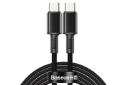 کابل شارژ USB باسئوس Type-C به Type-C مدل High Density Braided 100w با طول 1 متر مشکی