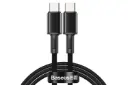 کابل شارژ USB باسئوس Type-C به Type-C مدل High Density Braided 100w با طول 2 متر مشکی