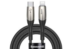 کابل شارژ USB باسئوس Type-C به Lightning مدل Horizontal PD Flash با طول 1 متر