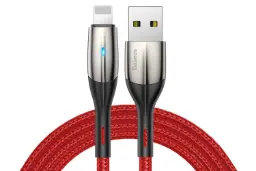 کابل شارژ USB باسئوس USB به Lightning مدل Horizontal با طول 2 متر قرمز