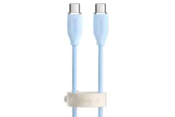 کابل شارژ USB باسئوس Type-C به Type-C مدل Jelly Liquid Silica Gel با طول 2 متر آبی