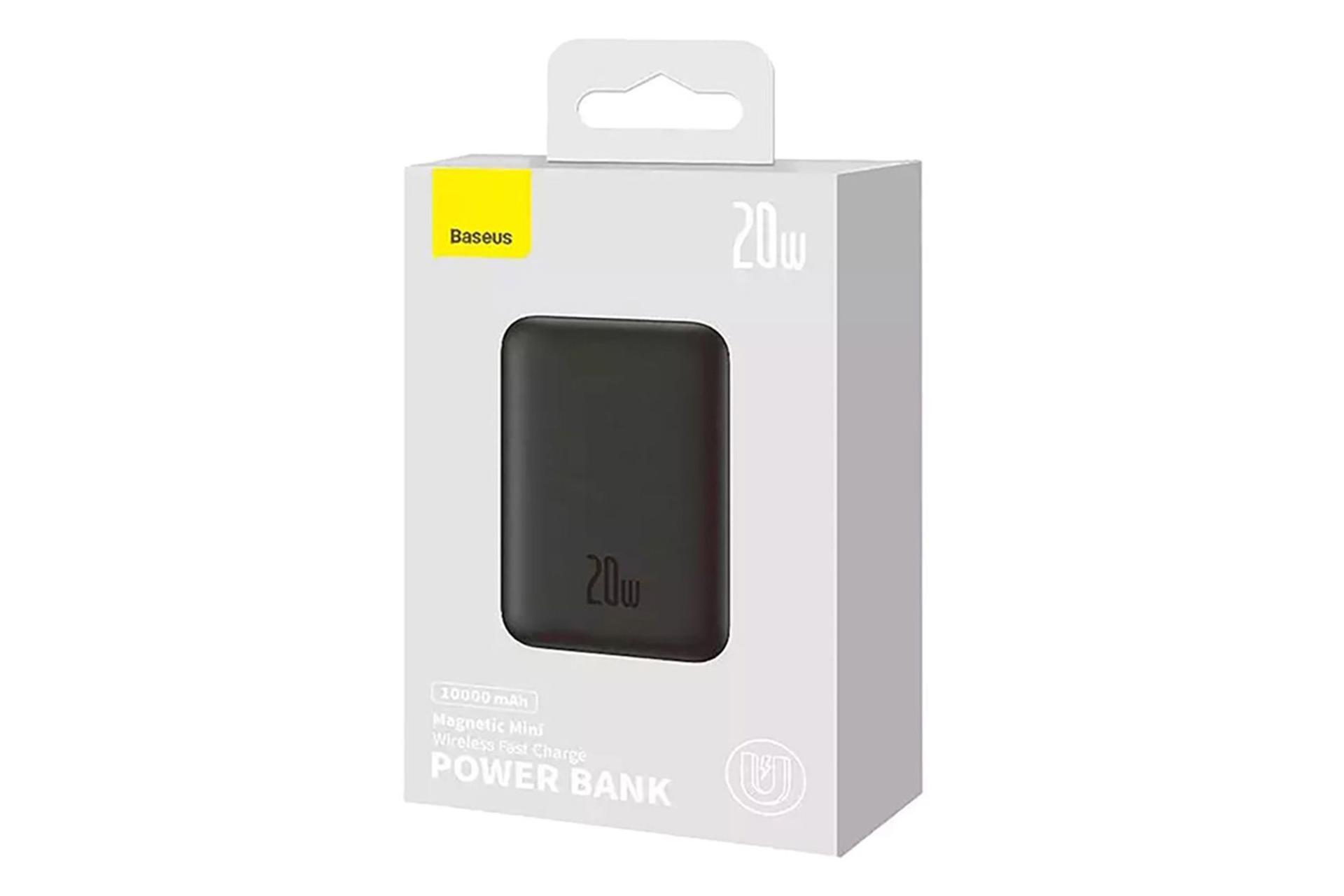 جعبه پاور بانک باسئوس Magnetic Mini PPCX030001 با ظرفیت 10000 میلی‌آمپر ساعت