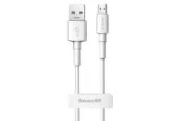 کانکتور کابل شارژ USB باسئوس USB به Micro-USB مدل 2.4A Mini White با طول 1 متر