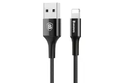کابل شارژ USB باسئوس USB به Lightning مدل Mirror Metal Design با طول 1 متر مشکی