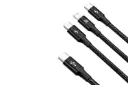 کانکتور کابل شارژ USB باسئوس Type-C به Type-C+Micro-USB+Lightning مدل Rapid 3-in-1 با طول 1.5 متر