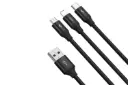کانکتور کابل شارژ USB باسئوس USB به Type-C+Micro-USB+Lightning مدل Rapid 3-in-1 با طول 1.2 متر