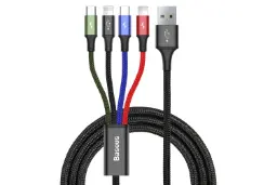 کابل شارژ USB باسئوس USB به Type-C+Micro-USB+2xLightning مدل Rapid با طول 1.2 متر