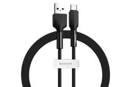 کابل شارژ USB باسئوس USB به Type-C مدل Silica Gel با طول 1 متر مشکی