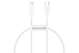 کابل شارژ USB باسئوس Type-C به Lightning مدل Superior با طول 1.5 متر سفید