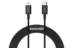کانکتور کابل شارژ USB باسئوس Type-C به Lightning مدل Superior با طول 2 متر