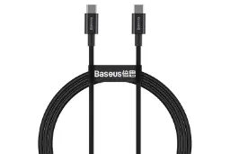 کابل شارژ USB باسئوس Type-C به Type-C مدل Superior با طول 1 متر مشکی