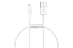 کابل شارژ USB باسئوس USB به Lightning مدل Superior با طول 0.25 متر سفید