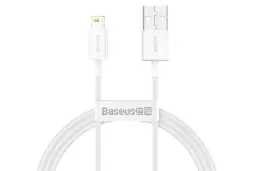 کابل شارژ USB باسئوس USB به Lightning مدل Superior با طول 1 متر سفید