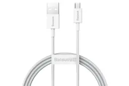 کابل شارژ USB باسئوس USB به Micro-USB مدل Superior با طول 1 متر سفید