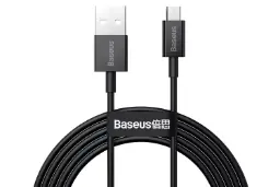کابل شارژ USB باسئوس USB به Micro-USB مدل Superior با طول 2 متر مشکی