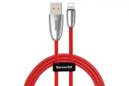 کابل شارژ USB باسئوس USB به Lightning مدل Torch با طول 1 متر قرمز