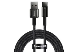 کابل شارژ USB باسئوس USB به Type-C مدل Tungsten Gold 100w با طول 2 متر مشکی