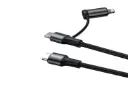 کانکتور کابل شارژ USB باسئوس Type-C به Lightning+Type-C مدل Twins 2 in 1 با طول 1 متر