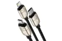 کانکتور کابل شارژ USB باسئوس USB به Type-C+Micro-USB+Lightning مدل Year of the Tiger One-for-three با طول 1.2 متر