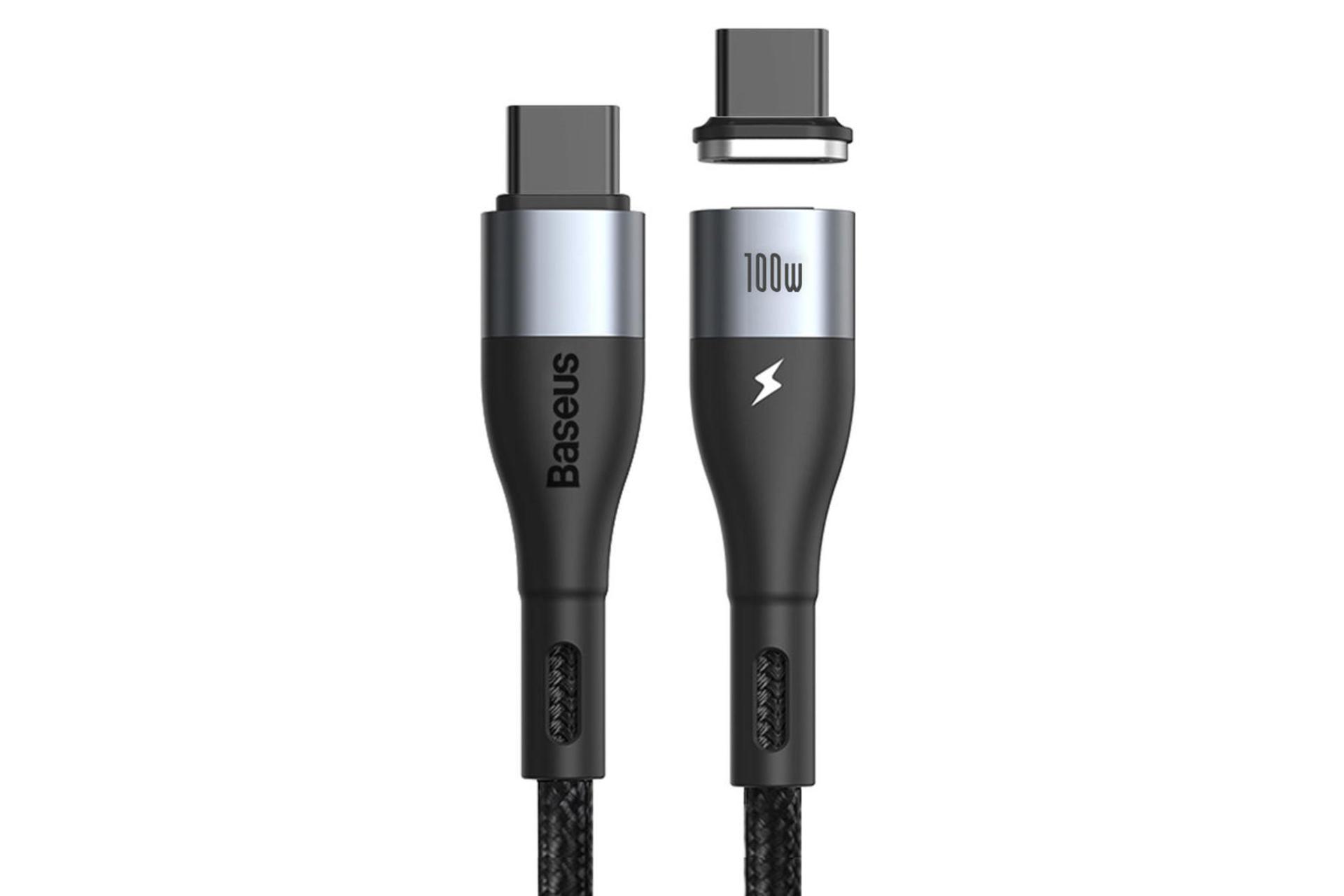 کابل شارژ USB باسئوس Type-C به Type-C مدل Zinc Magnetic 100w با طول 1.5 متر