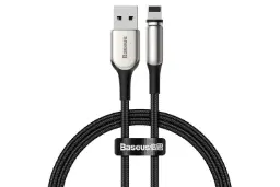 کابل شارژ USB باسئوس USB به Lightning مدل Zinc Magnetic 2A با طول 1 متر مشکی