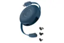 کابل شارژ USB باسئوس Type-C به Type-C+Micro-USB+Lightning مدل Zinc Magnetic One-for-three با طول 1 متر آبی