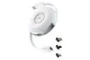 کابل شارژ USB باسئوس Type-C به Type-C+Micro-USB+Lightning مدل Zinc Magnetic One-for-three با طول 1 متر سفید